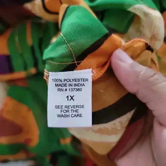 Live 4 Truth Button Up Sheer Maxi Shirt Dress/Duster Sz 1X Colorful Retro Hippie - Picture 6 of 6